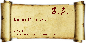 Baran Piroska névjegykártya