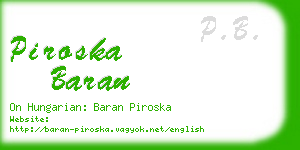 piroska baran business card